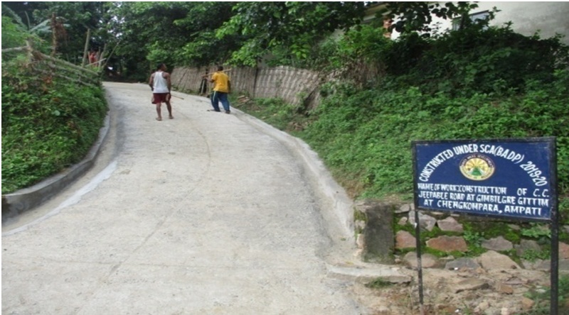Construction  of Concrete cement Jeepable road at Gimbilgre Gittim at Chengkompara