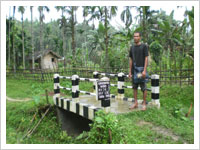 The Secretary of the Village Dev. Committee After Completion of RCC Footbridge over Rongkong Stream at Megapgre village