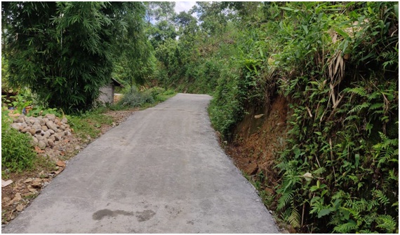RCC Jeeable approach road at Upper Puksora Village. 